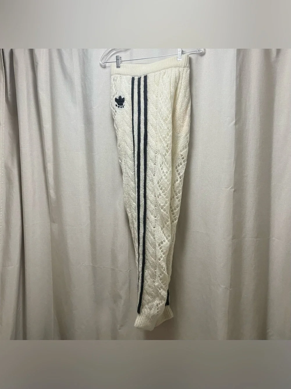 $2150 Gucci X Adidas Wool Mohair Knit Jogger with Removable Silk Shorts, Medium